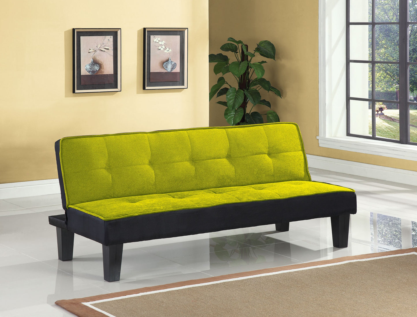 Green Flannel Fabric Adjustable Couch By Homeroots | Sofas | Modishstore