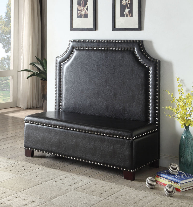Espresso Pu Settee With Storage By Homeroots | Sofas | Modishstore