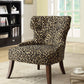 Leopard Fabric And Espresso Accent Chair By Homeroots | Accent Chairs | Modishstore