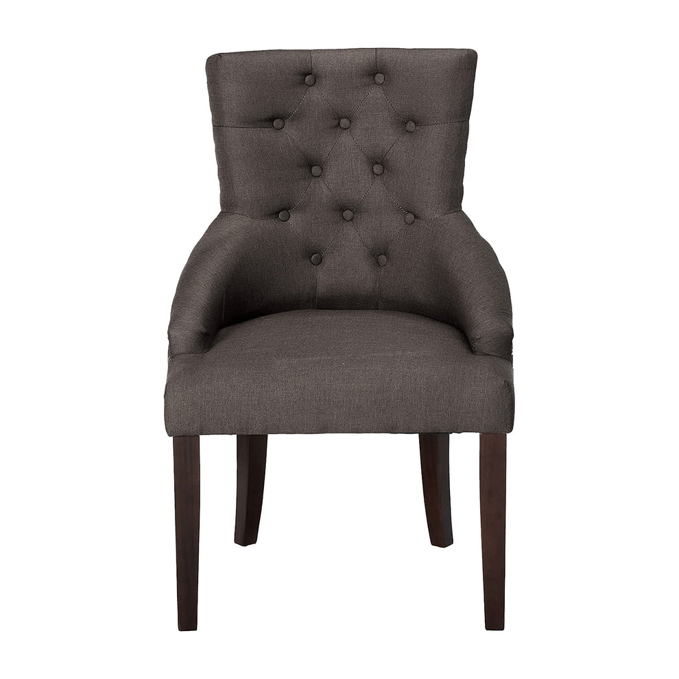 2Pc Gray Fabric And Walnut Side Chair By Homeroots | Dining Chairs | Modishstore - 2