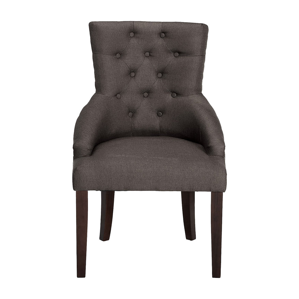 2Pc Gray Fabric And Walnut Side Chair By Homeroots | Dining Chairs | Modishstore - 4