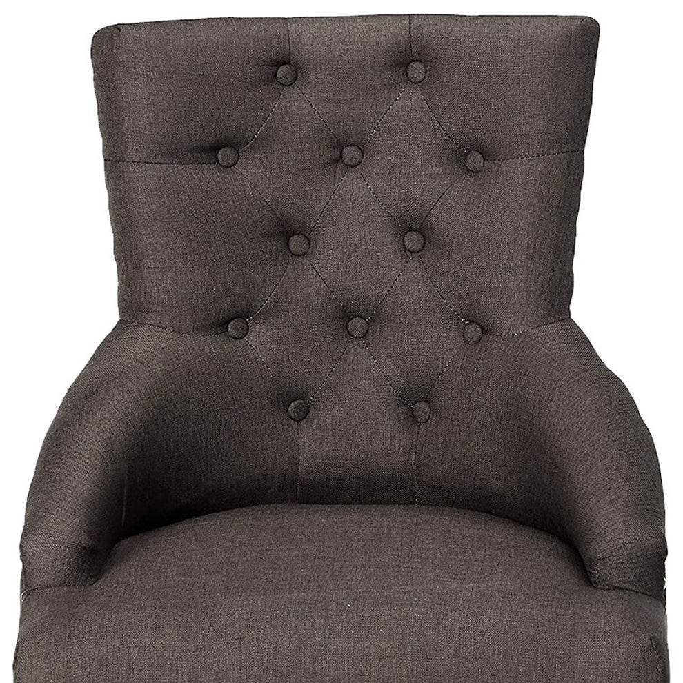 2Pc Gray Fabric And Walnut Side Chair By Homeroots | Dining Chairs | Modishstore - 5