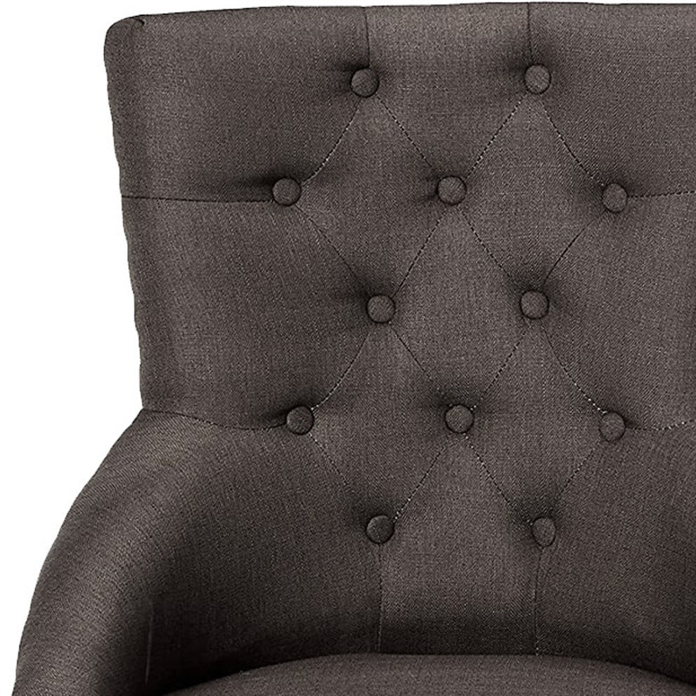 2Pc Gray Fabric And Walnut Side Chair By Homeroots | Dining Chairs | Modishstore - 6