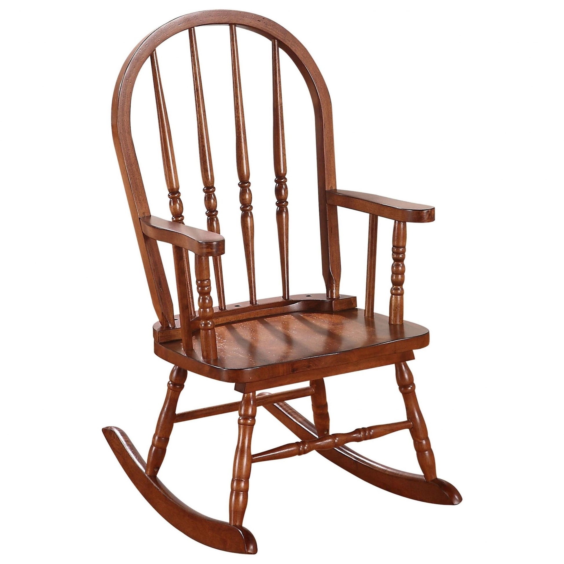 Classic Honey Brown Wooden Youth Rocking Chair By Homeroots | Rocking Chairs | Modishstore - 2