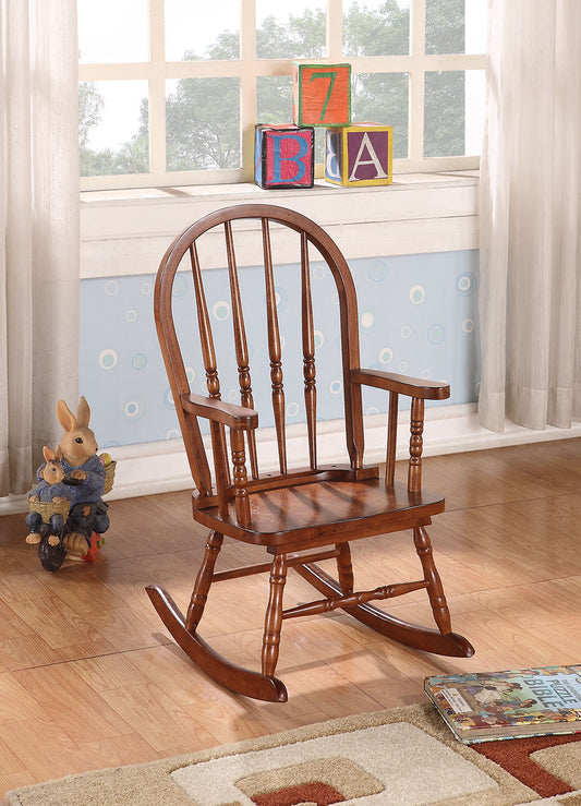 Classic Honey Brown Wooden Youth Rocking Chair By Homeroots | Rocking Chairs | Modishstore - 2