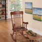 Embossed Cherry Brown Wooden Youth Rocking Chair By Homeroots | Rocking Chairs | Modishstore