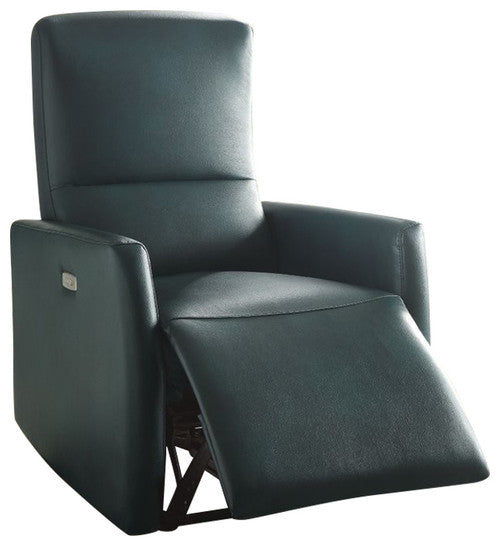 Blue Leather-Aire Power Motion Recliner By Homeroots | Recliners | Modishstore - 2