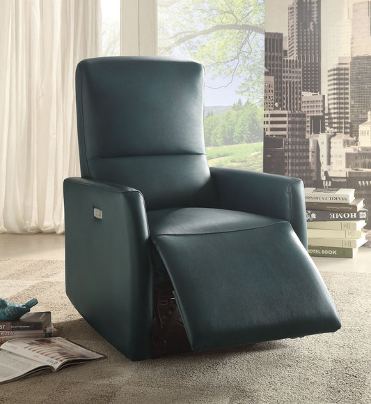 Blue Leather-Aire Power Motion Recliner By Homeroots | Recliners | Modishstore