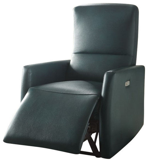 Blue Leather-Aire Power Motion Recliner By Homeroots | Recliners | Modishstore - 3