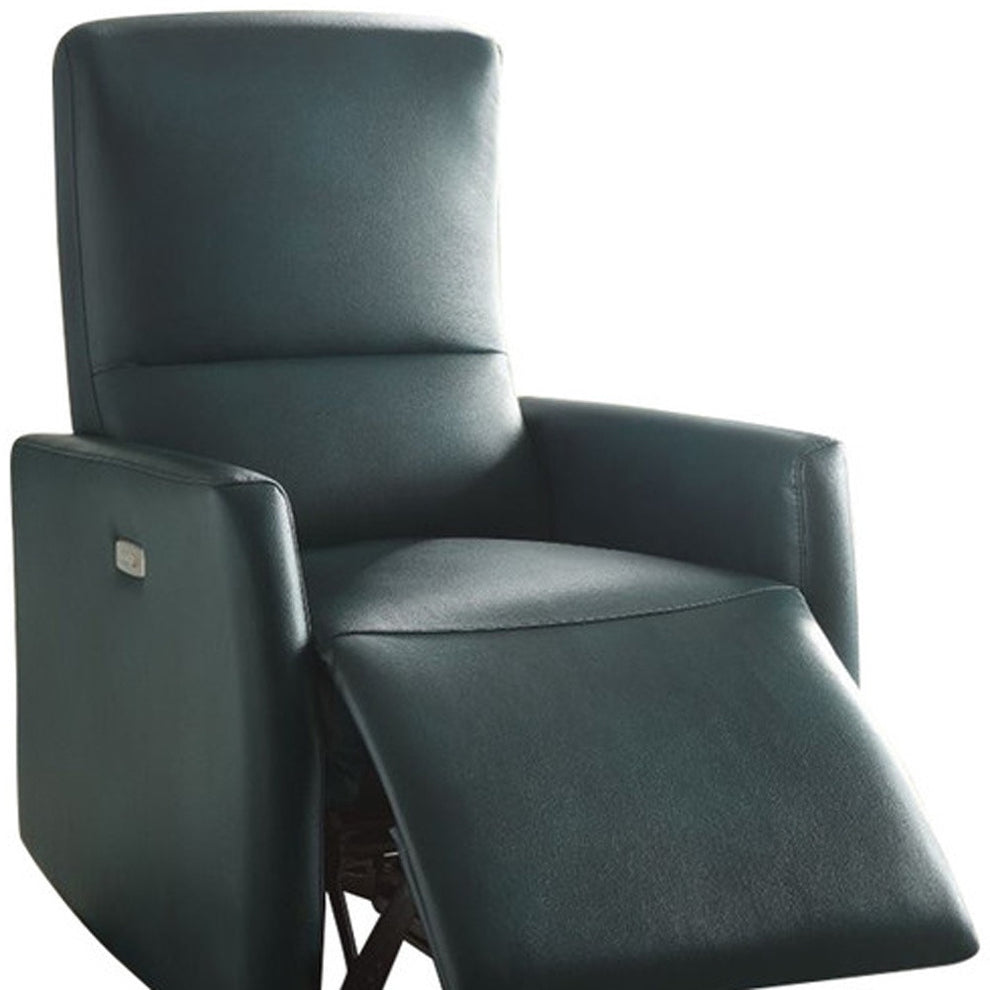 Blue Leather-Aire Power Motion Recliner By Homeroots | Recliners | Modishstore - 4