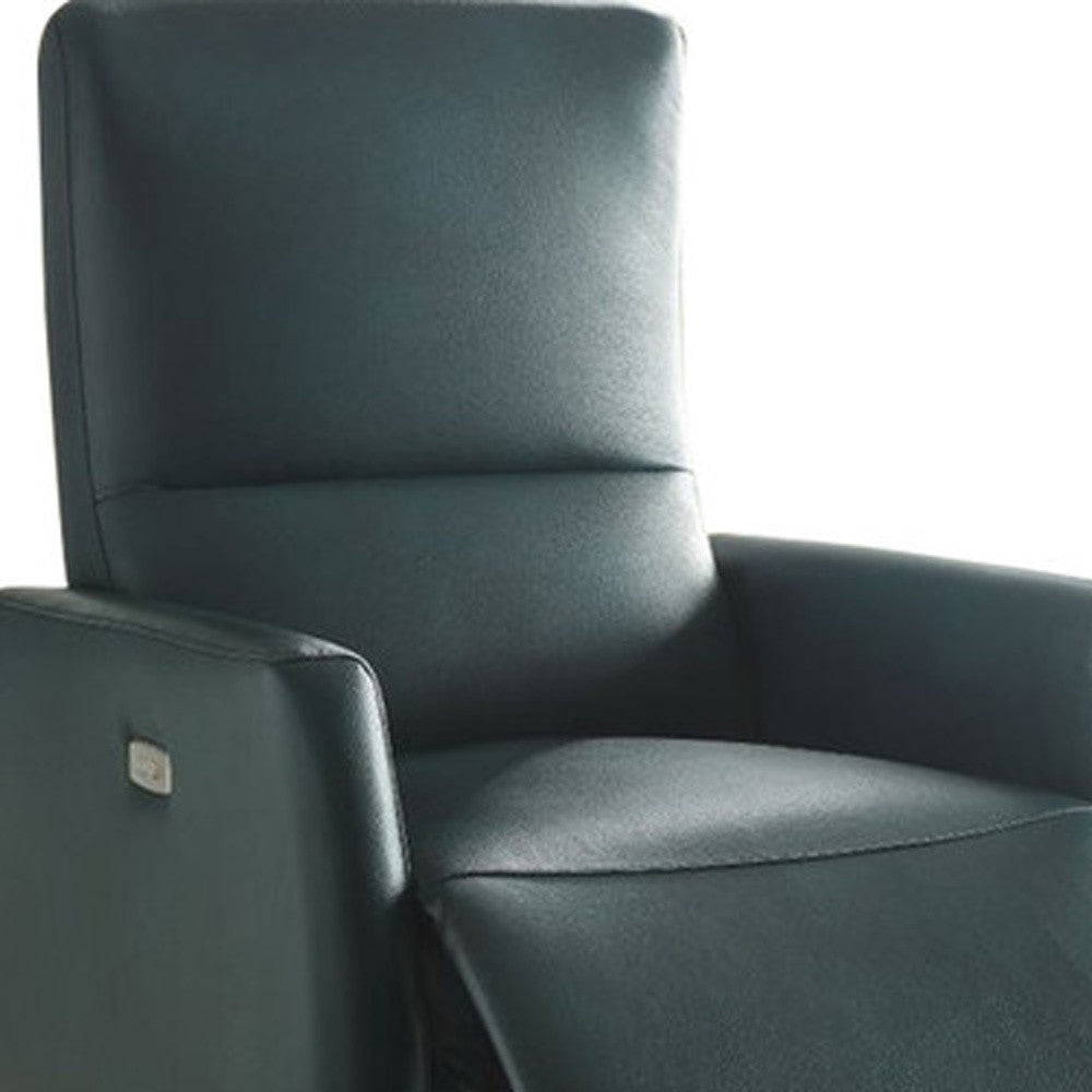 Blue Leather-Aire Power Motion Recliner By Homeroots | Recliners | Modishstore - 5