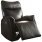 41" Black Leather-Aire Motion Recliner By Homeroots | Recliners | Modishstore - 2