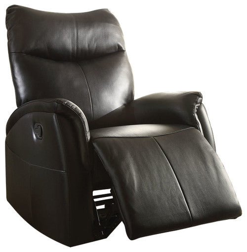 41" Black Leather-Aire Motion Recliner By Homeroots | Recliners | Modishstore - 2