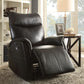 41" Black Leather-Aire Motion Recliner By Homeroots | Recliners | Modishstore