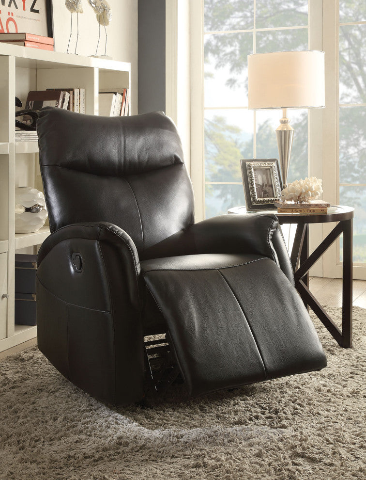 41" Black Leather-Aire Motion Recliner By Homeroots | Recliners | Modishstore