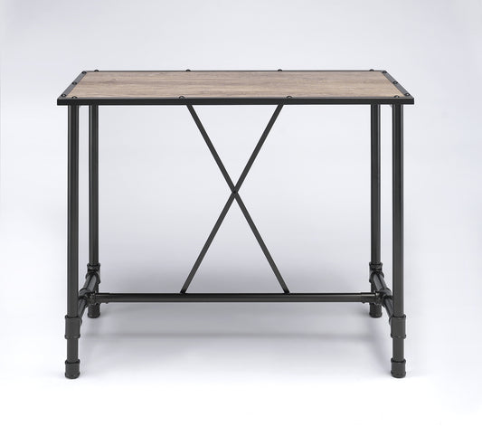 Oak And Black Bar Table By Homeroots | Bar Tables | Modishstore