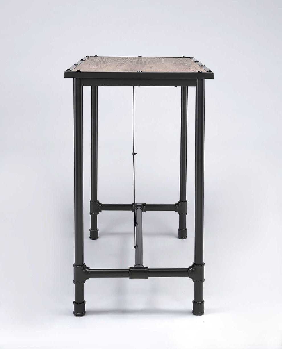 Oak And Black Bar Table By Homeroots | Bar Tables | Modishstore - 2