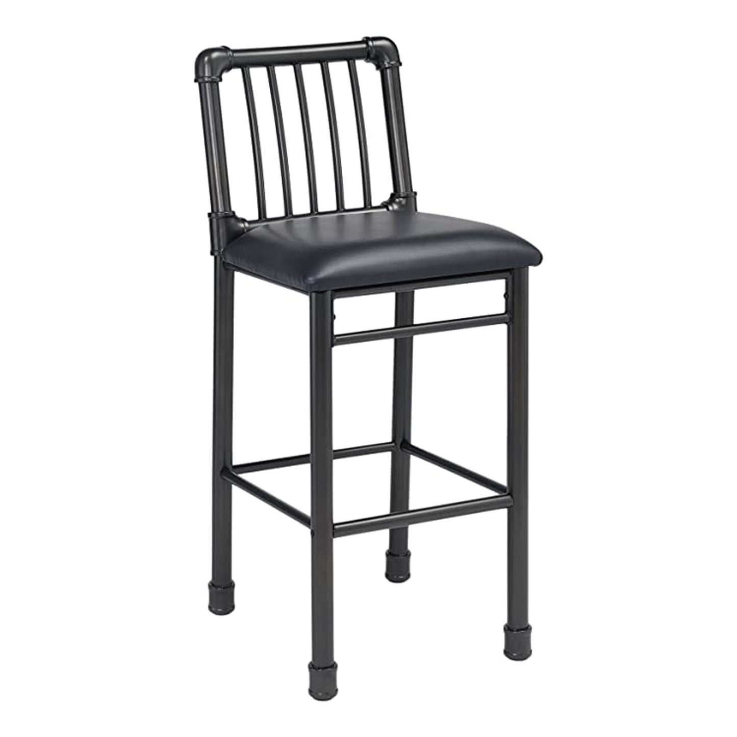2pc Black And Black Bar Chair By Homeroots | Bar Stools | Modishstore - 3
