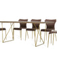 Modrest Marcia Modern Tobacco & Antique Brass Dining Table | Modishstore | Dining Tables