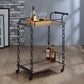 Rustic Oak And Antique Black Serving Cart By Homeroots | Bar Carts | Modishstore