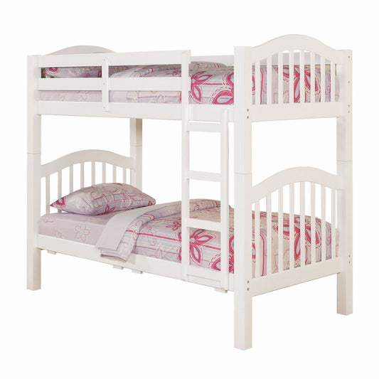 Heartland Twin-Twin Bunk Bed, White By Homeroots