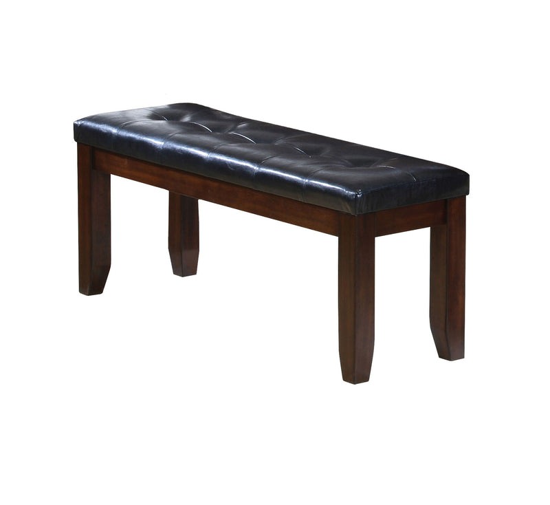 48" Black And Cherry Upholstered PU Leather Bench By Homeroots | Benches | Modishstore