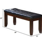 48" Black And Cherry Upholstered PU Leather Bench By Homeroots