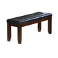 48" Black And Cherry Upholstered PU Leather Bench By Homeroots