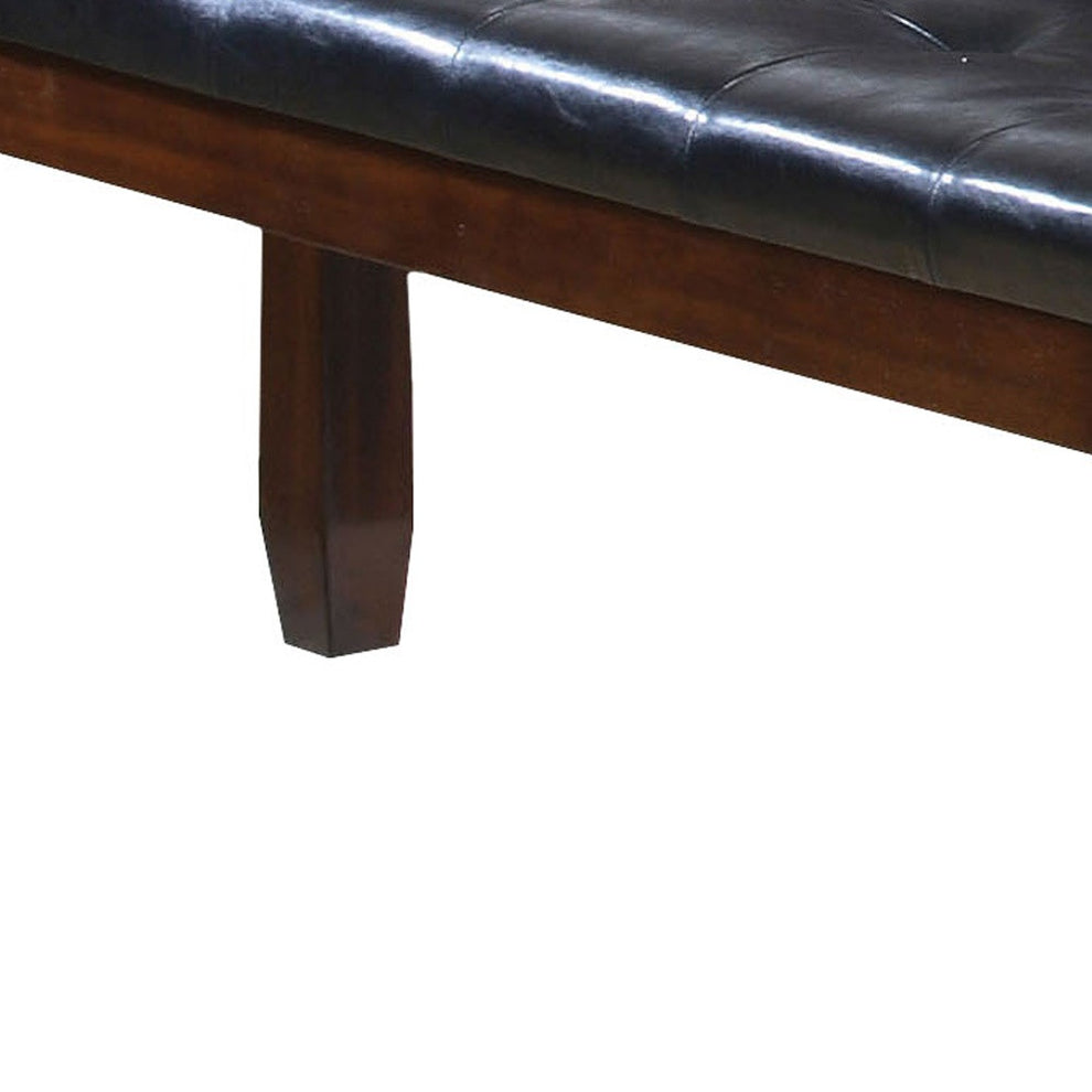 48" Black And Cherry Upholstered PU Leather Bench By Homeroots | Benches | Modishstore - 4