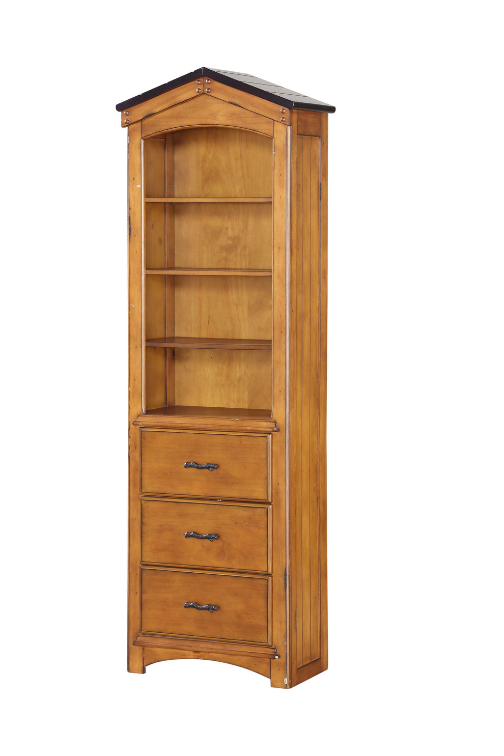 Rustic Oak Bookcase Cabinet By Homeroots | Cabinets | Modishstore - 2
