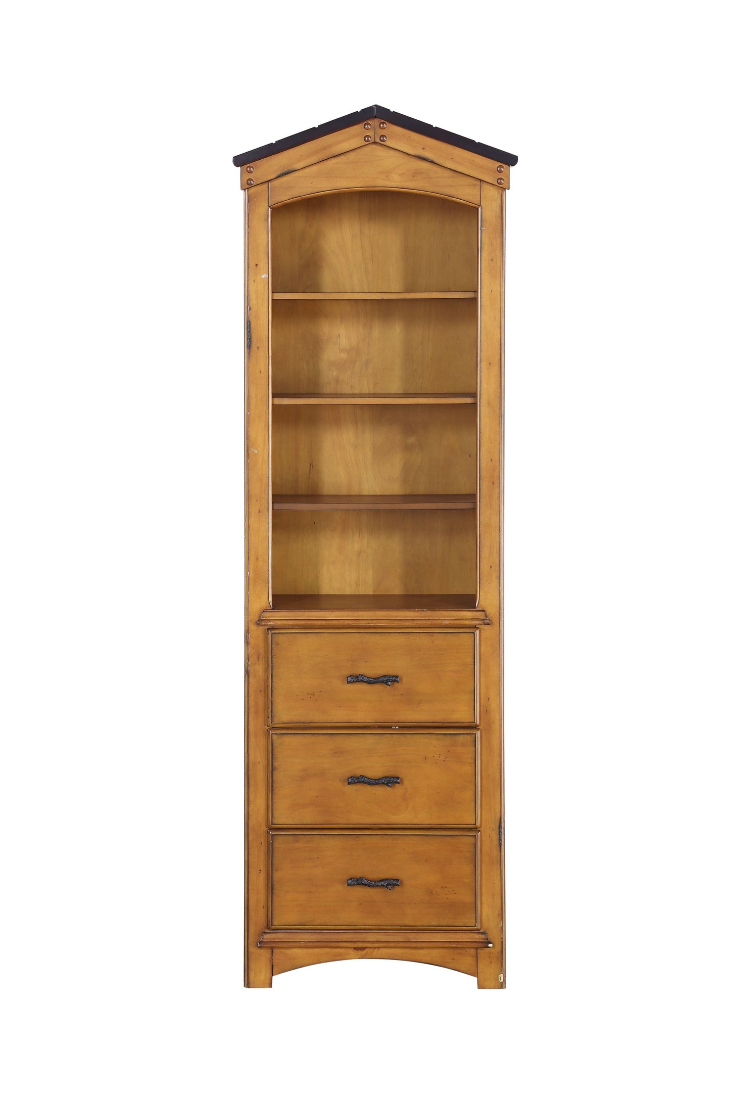 Rustic Oak Bookcase Cabinet By Homeroots | Cabinets | Modishstore - 2