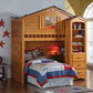 Rustic Oak Bookcase Cabinet By Homeroots | Cabinets | Modishstore - 5