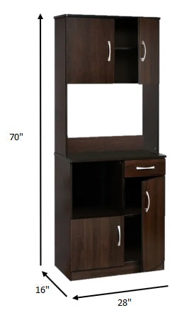 Espresso Kitchen Cabinet By Homeroots | Cabinets | Modishstore - 3