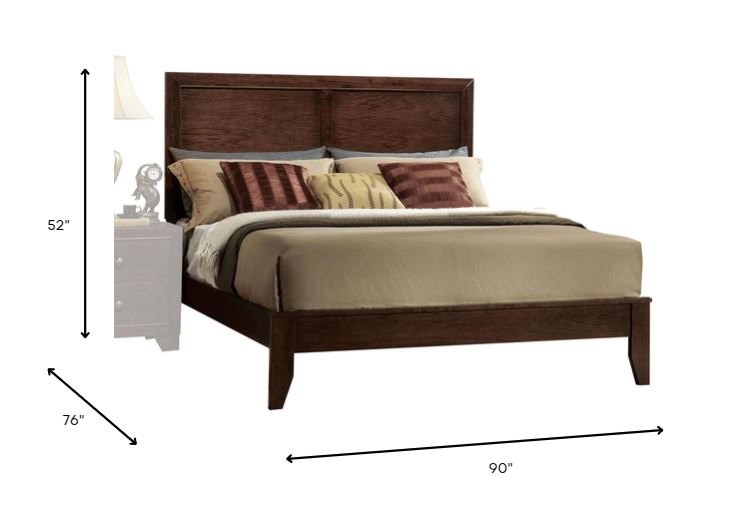 Espresso Rubber And Tropical Wood California King Bed By Homeroots | Beds | Modishstore - 3