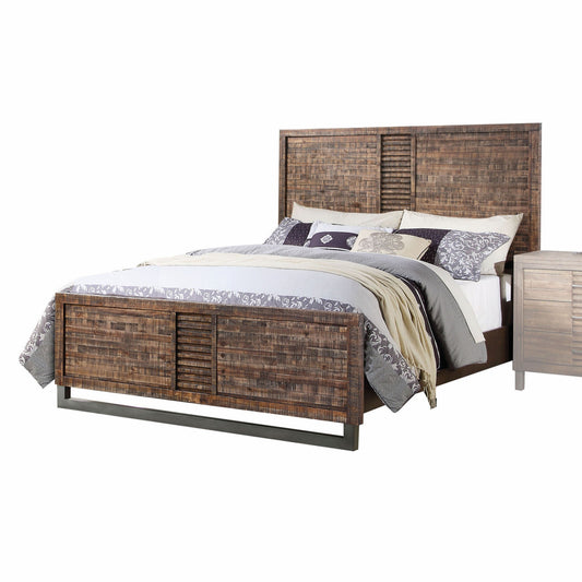 Reclaimed Oak California King Bed By Homeroots | Beds | Modishstore
