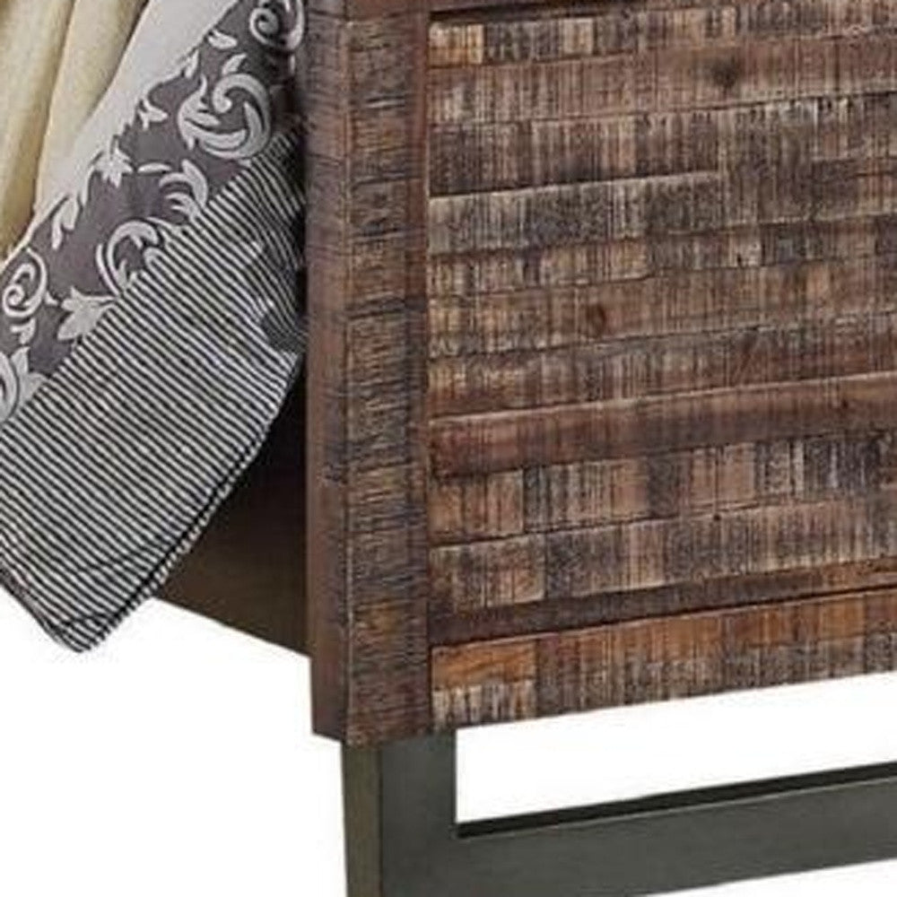 Reclaimed Oak Queen Bed By Homeroots | Beds | Modishstore - 5