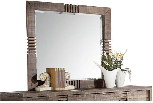 Reclaimed Oak Finish Rectangular Mirror By Homeroots | Mirrors | Modishstore