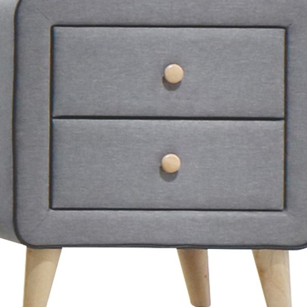 Nightstand Light Gray Fabric By Homeroots | Nightstands | Modishstore - 2