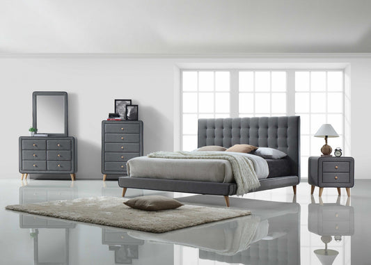 Light Gray Fabric Dresser By Homeroots