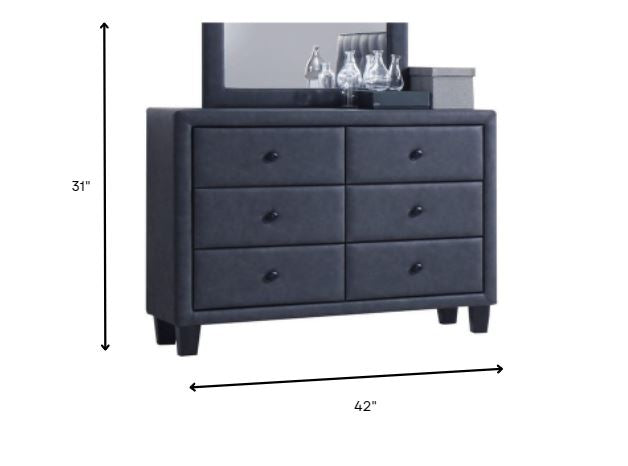 Tone Gray Pu Wood Dresser By Homeroots | Dressers | Modishstore - 4