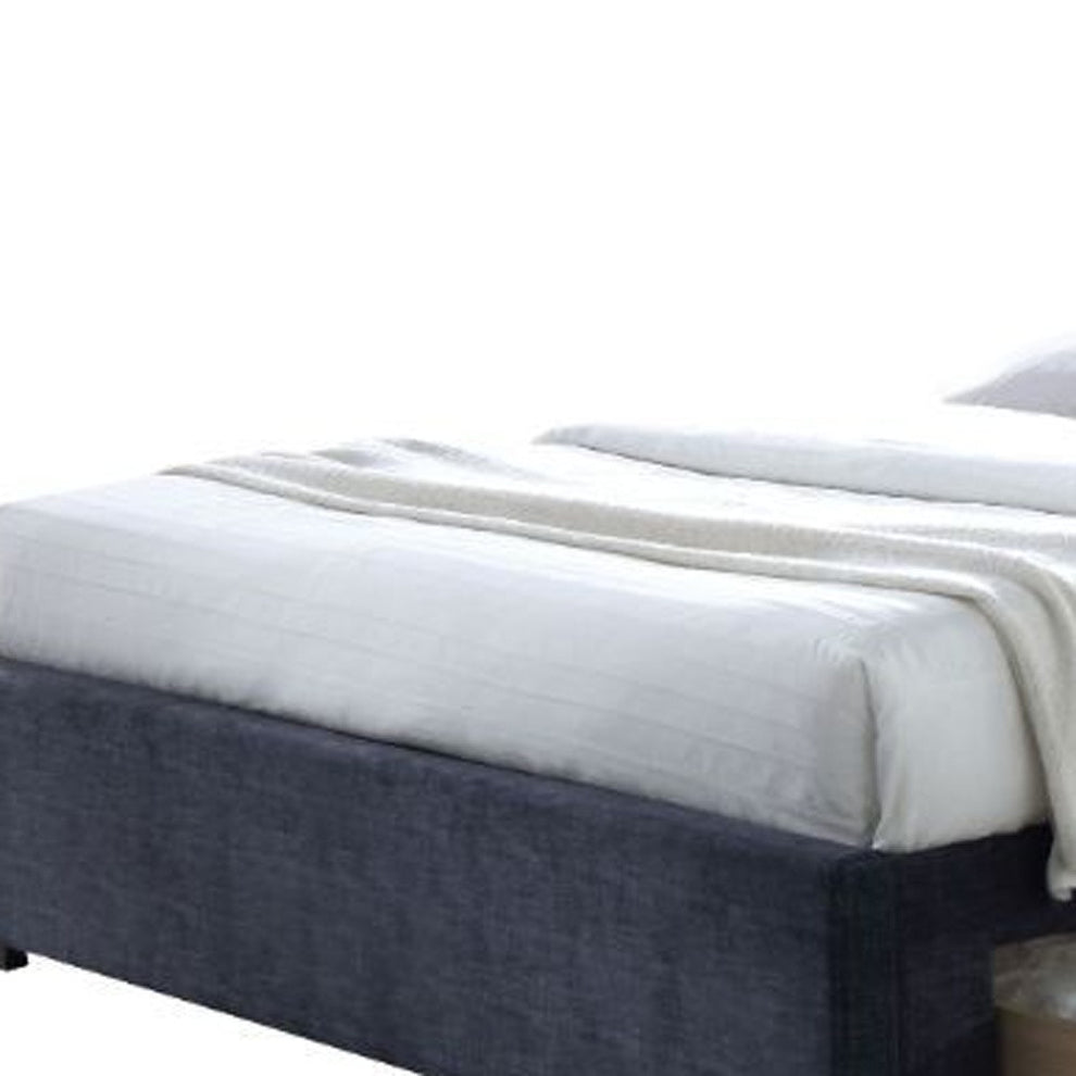 Dark Gray Fabric King Bed With Storage By Homeroots | Beds | Modishstore - 3