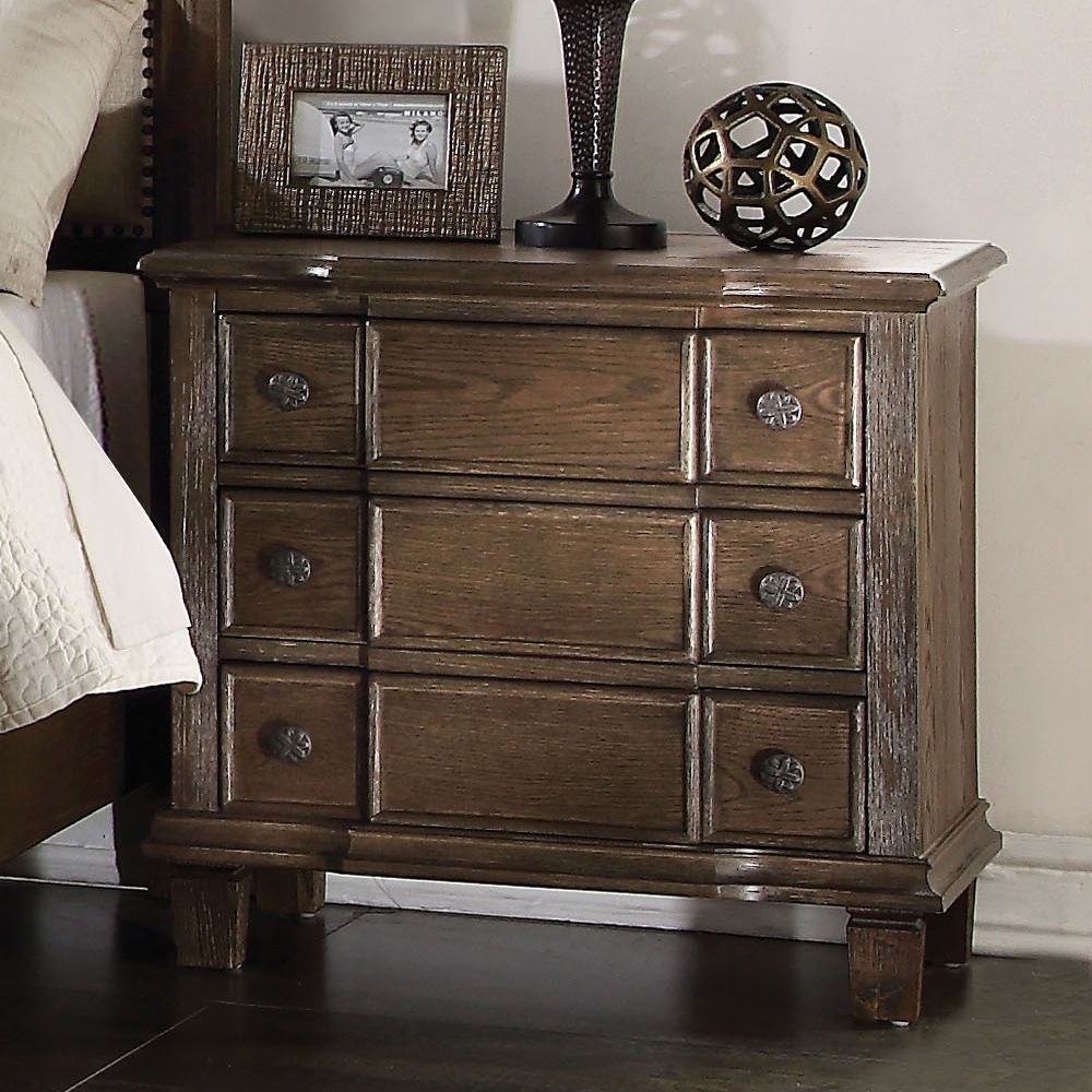 Weathered Oak Wooden Nightstand By Homeroots | Nightstands | Modishstore