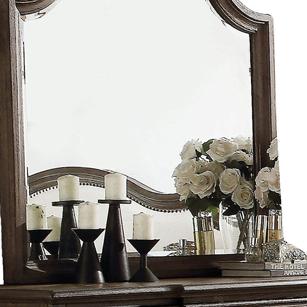 Distressed Grey Finish Beveled Wall Mirror By Homeroots | Mirrors | Modishstore - 4