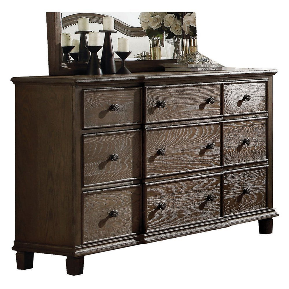 Weathered Oak Dresser By Homeroots | Dressers | Modishstore - 2