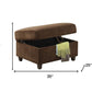 Chocolate Velvet Ottoman With Storage By Homeroots | Ottomans | Modishstore - 4