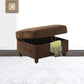 Chocolate Velvet Ottoman With Storage By Homeroots | Ottomans | Modishstore - 2