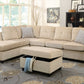 Beige Velvet Reversible Sectional Sofa With Pillows By Homeroots