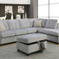 Gray Velvet Reversible Sectional Sofa With Pillows By Homeroots