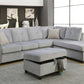 Gray Velvet Reversible Sectional Sofa With Pillows By Homeroots | Sectional | Modishstore