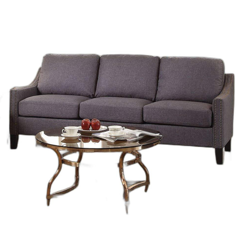 Gray Linen Sofa By Homeroots | Sofas | Modishstore - 2